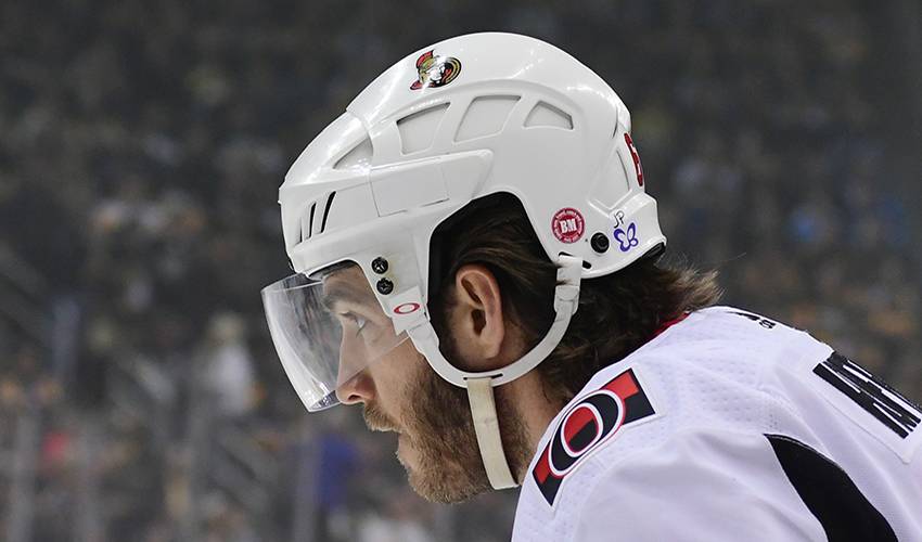 Senators players honour Jonathan Pitre with butterfly sticker on their helmets