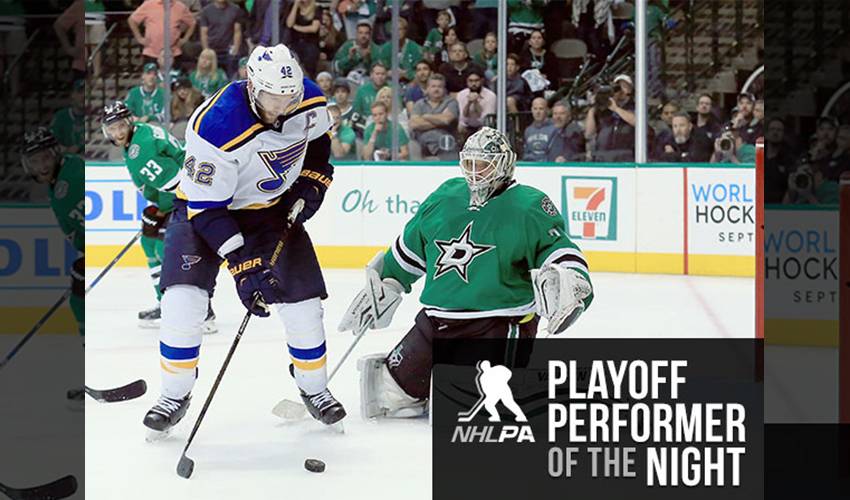 Backes Lifts Blues In Game 2