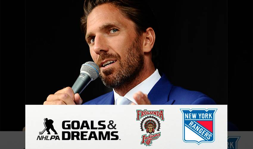 NEW YORK RANGERS’ HENRIK LUNDQVIST AND NHLPA SURPRISE YOUTH HOCKEY ORGANIZATION IN SWEDEN WITH DONATION