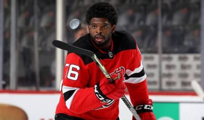 Youth New Jersey Devils P.K. Subban Red Player Name & Number T-Shirt