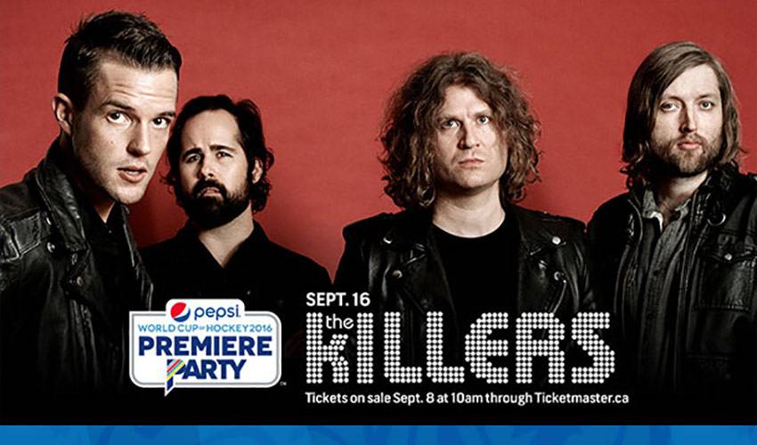 GRAMMY-NOMINATED ROCK BAND THE KILLERS TO HEADLINE PEPSI WORLD CUP OF HOCKEY PREMIERE PARTY