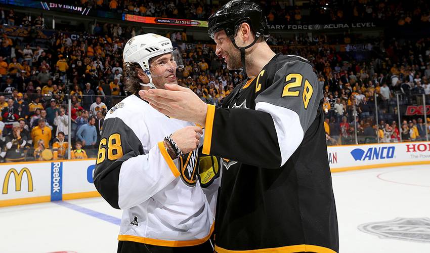 January 31, 2016: Florida Panthers forward Jaromir Jagr (68) smiles during  the NHL All-Star Game