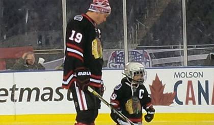 Brent Seabrook's Iconic Hairstyle at Soldier Field