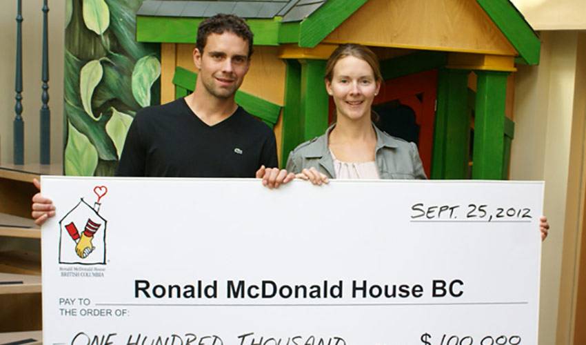 Hamhuis Family Donates $100,000 to Ronald McDonald House BC