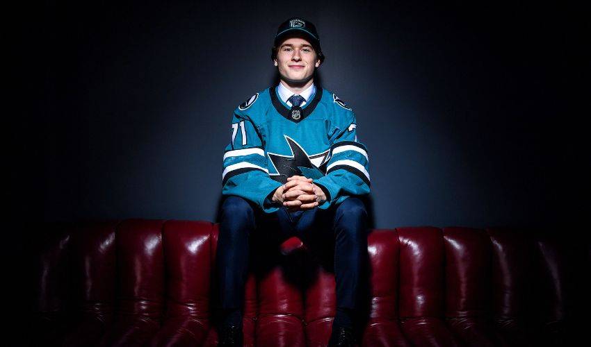 Celebrini tests things out in teal ahead of NHL debut