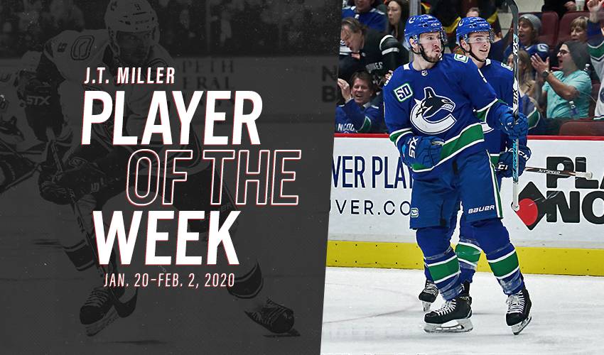 Player of the Week | J.T. Miller | NHLPA.com