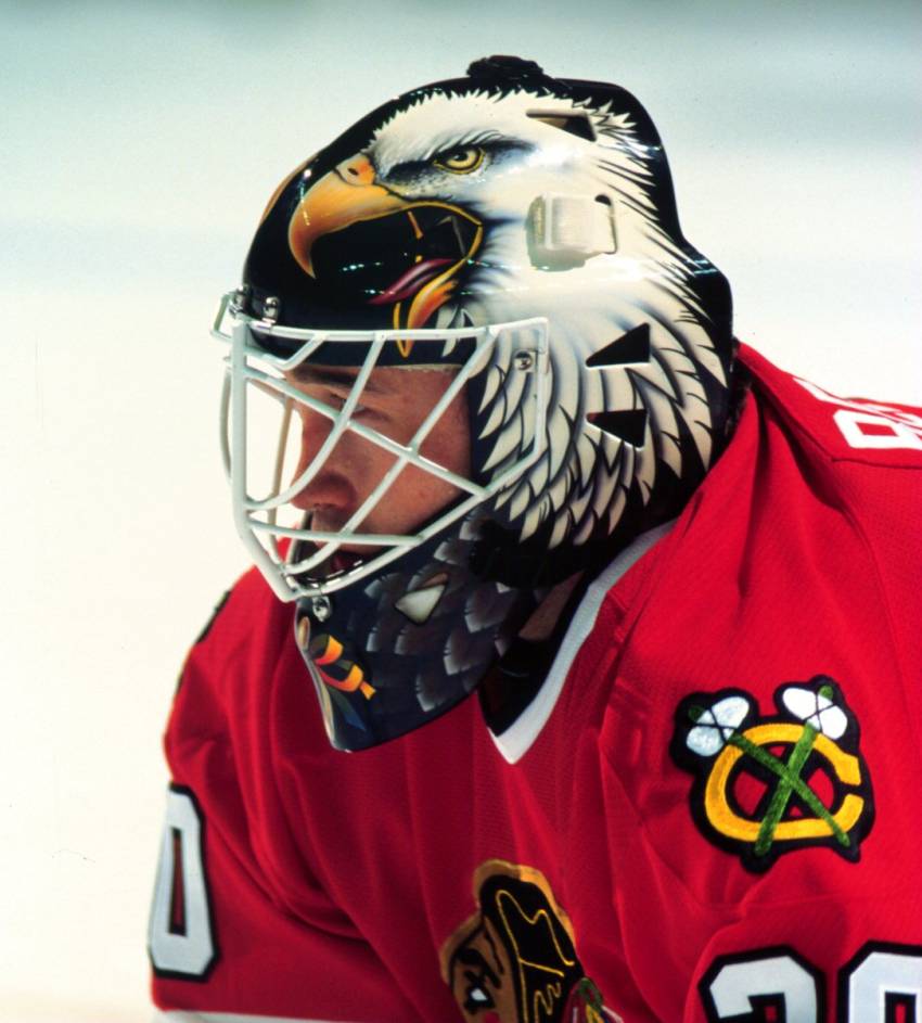 I know it's not all of his masks, but Ed Belfour's eagle mask was