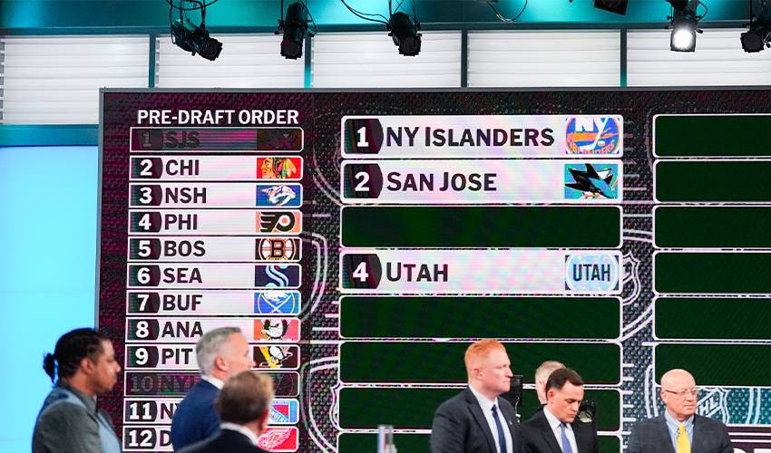 New York Islanders win the NHL draft lottery, securing the No. 1 selection. Sharks will pick second