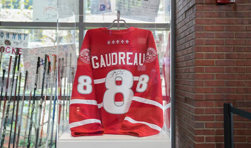 Late NHL star Johnny Gaudreau's No. 8 jersey retired by the USHL's Dubuque Fighting Saints