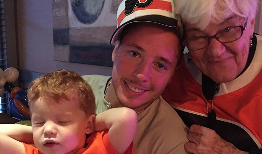 Cam Atkinson playing second fiddle to Grandma Marge in Philly