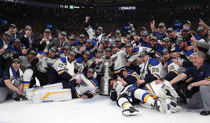 Saint Louis Blues Stanley Cup Navy Playoff Hat STL Gloria Playoffs Hockey  NHL 