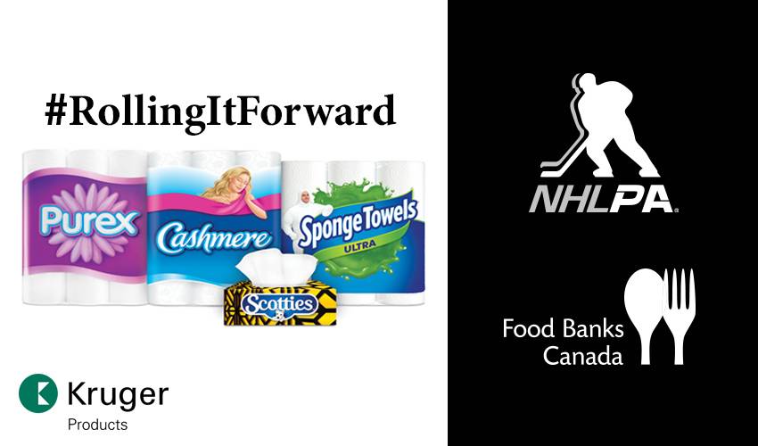 Kruger Products expands #RollingItForward with NHLPA and Donation to Food Banks Canada