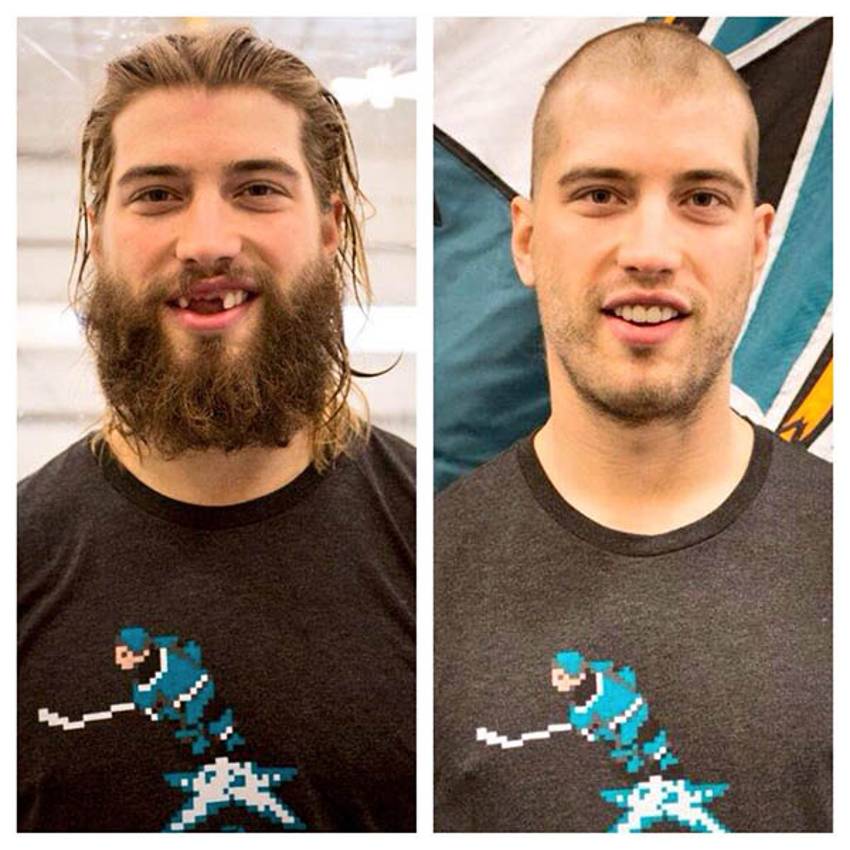 Brent Burns Shaves His Infamous Hair & Beard For A Good Cause