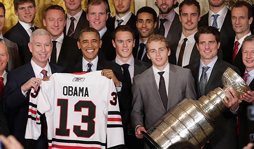 Chicago Blackhawk Players Honored By President Barack Obama At The White House